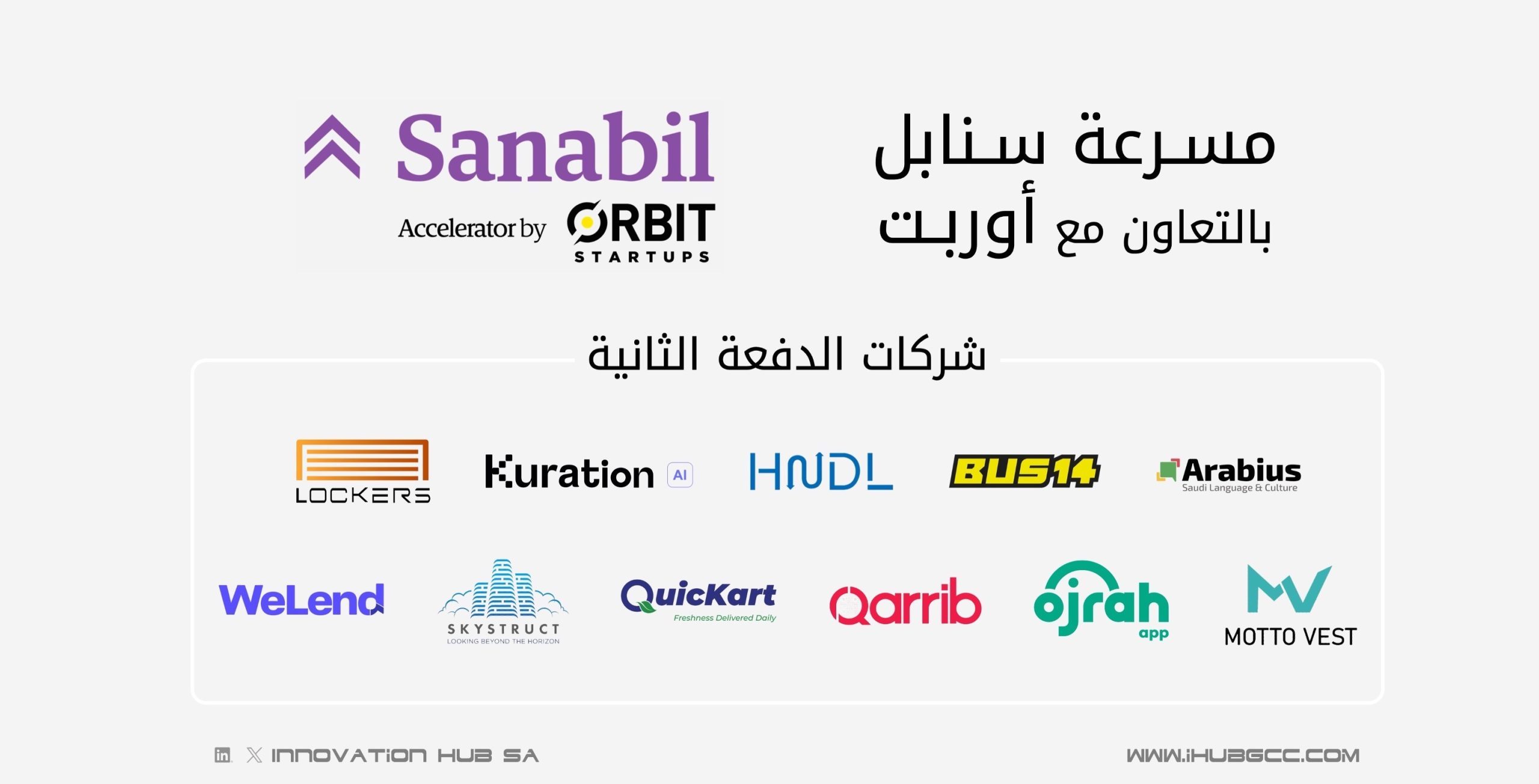 شركات الدفعة الثانية لمسرعة سنابل بالتعاون مع أوربت